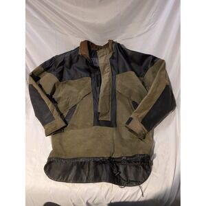 FLUID INTERNATIONAL Men M Suede Leather Colorblock Pullover Jacket Size M